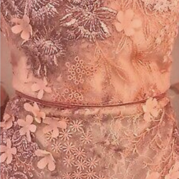 Marchesa Norte Pink 3D flower gown size 16 - Picture 2 of 7